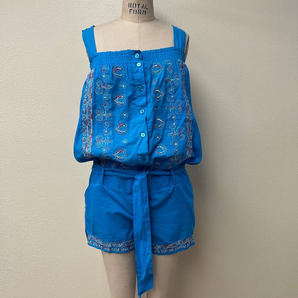 NWT Deadstock 2000s Embroidered Lightweight Onesie Jumpsuit Romper Small